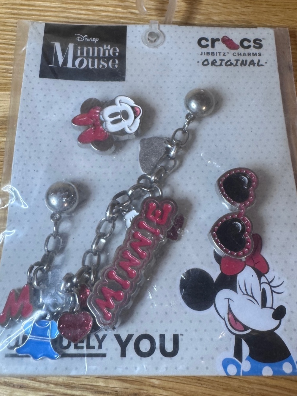 New Disney Minnie Mouse Crocs Jibbitz Charms Minnie Elevated 5 Pack Shoe Charms